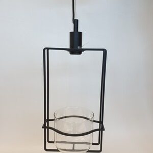 Metal Rectangle Light Fitting with Glass Planter