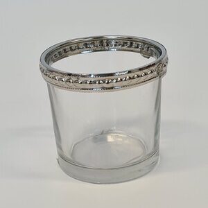 Clear Tealight Holder with Metal Rim